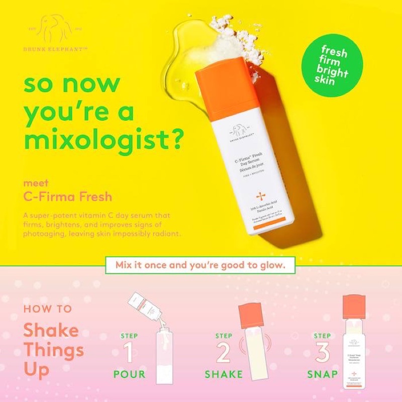 Drunk Elephant C-Firma Fresh Day Serum 26ml - Tinh chất Vitamin C (AUTH, Mẫu mới 2021)