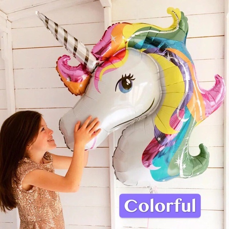 Bong Bóng Hình Kỳ Lân Hoạt Hình Khổng Lồ Trang Trí Tiệc Sinh Nhật Cho Bé Gái