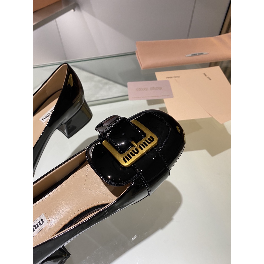 Giày cao gót nữ da thật Miu Miu thời trang