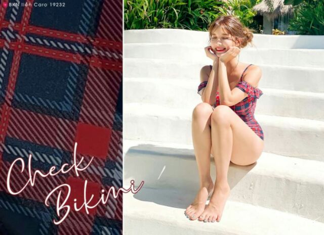 Bikini liền mảnh caro HOT TREND 2021 mã 19232- Hàng đẹp, giá tốt