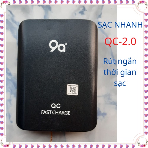 Sạc dự phòng samsung 10000mah, 1 cổng USB hỗ trợ sạc nhanh QC2.0