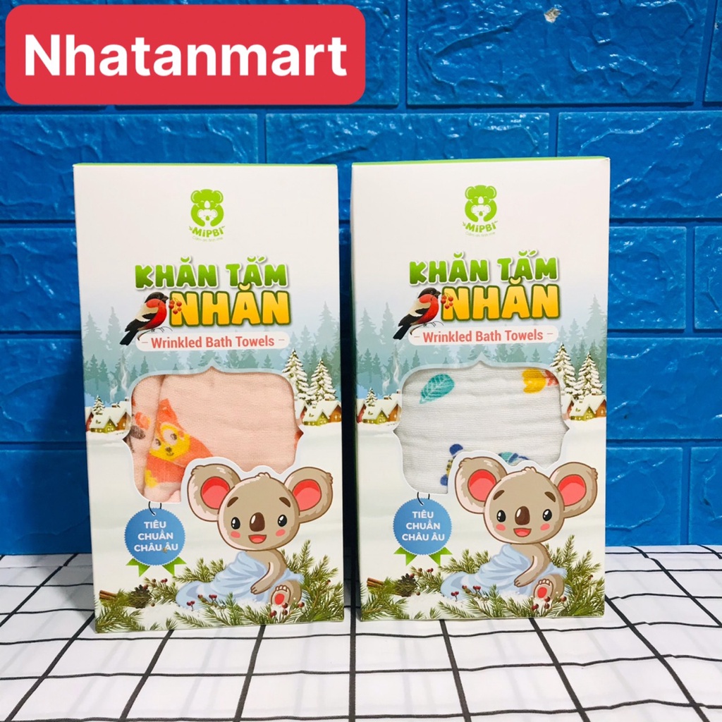 Khăn Tắm Nhăn Xô MIPBI  6 lớp siêu mềm cho bé