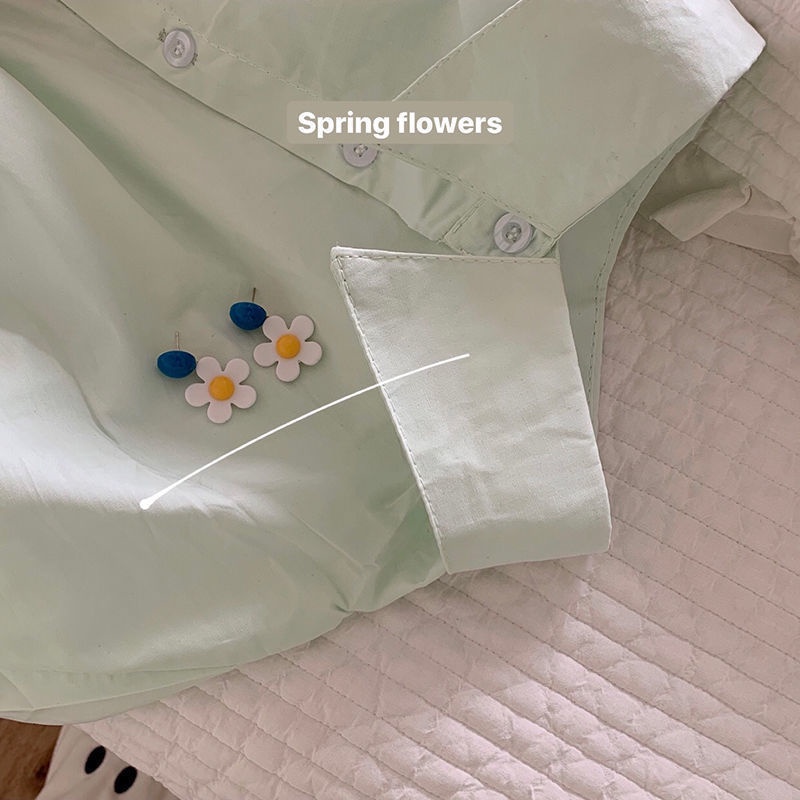 Khuyên Tai Hình Bông Hoa Nhỏ Nhiều Màu Sắc Phong Cách Hàn Quốc 2022