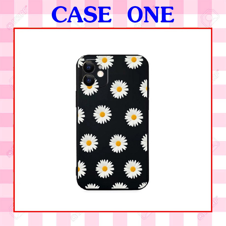 Ốp lưng iphone hình hoa cúc cạnh vuông 5/5s/6/6plus/6s/6splus/7/7plus/8/8plus/x/xr/xs/11/12/pro/max/plus/12promax