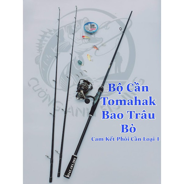 Bộ Cần Câu Lure Đứng Tomahak  2 Ngọn H và MH , Máy Deukio AC , Bộ Cần Lure Lóc CL39