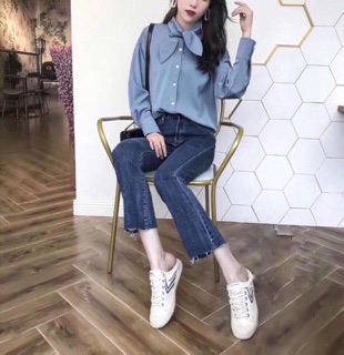 Quần jean ống loe hot trend (gạt xem ảnh thật)