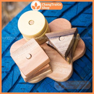Đồ chơi gỗ, Tháp xếp hình vuông, tròn, tam giác Chàng Trai Gỗ.