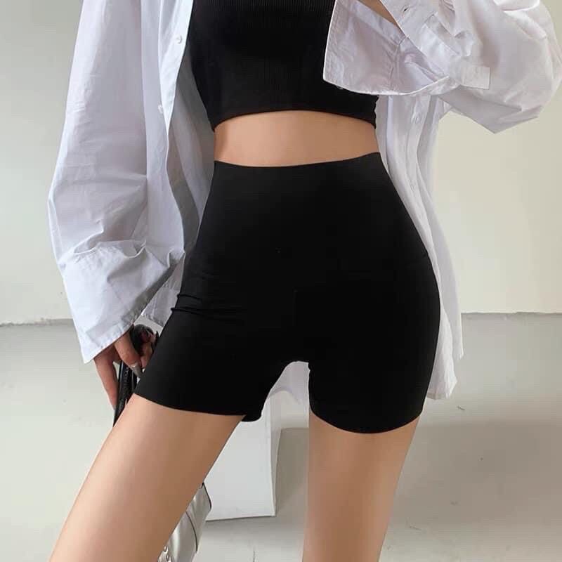 Quần Đùi Tập Gym Yoga Legging Nữ Cạp Cao- Quần Lửng Đùi Ngố Tập Gym Yoga Aerobic Co Dãn 4 Chiều