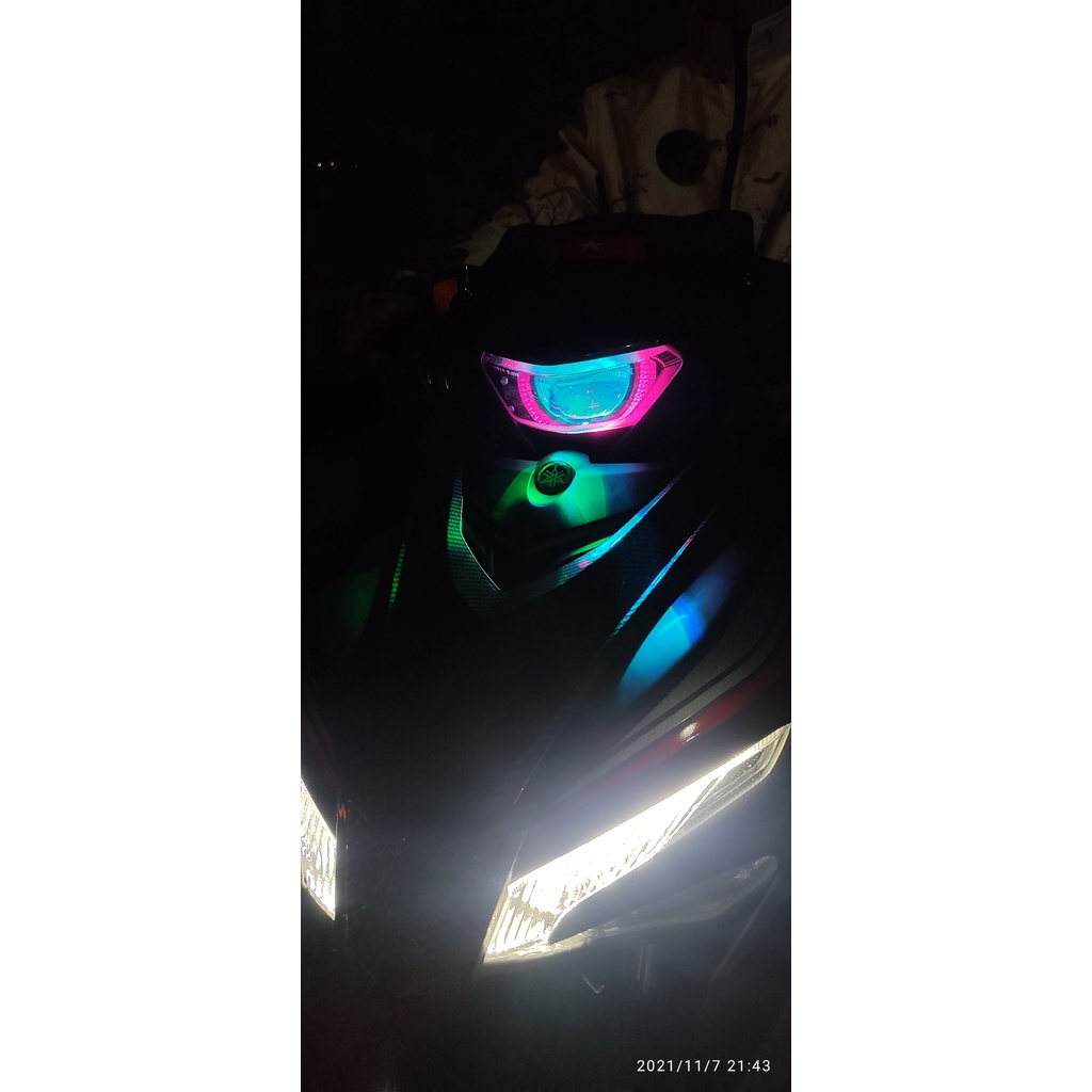 Đèn Bi Led FBX LASER 12+6 52/60W chính hãng có led trợ pha gắn oto xe máy