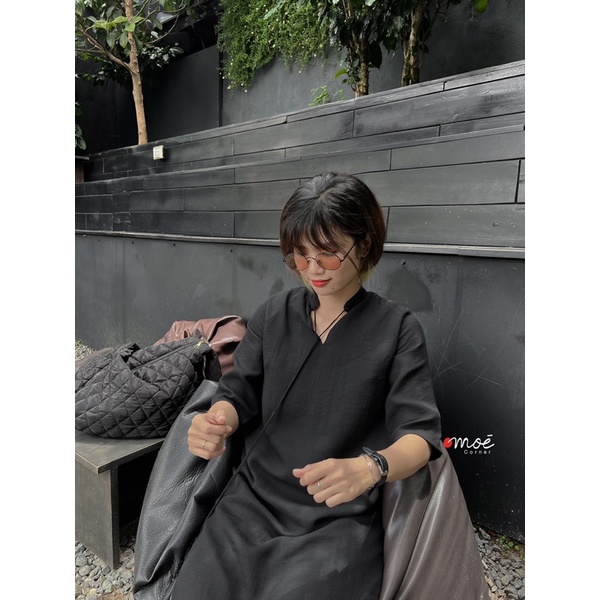 Ren dress - Váy cổ trụ phối tua rua
