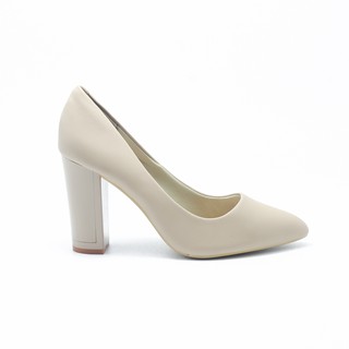 Giày cao gót đế vuông mũi nhọn da pu 9cm evashoes - eva0248