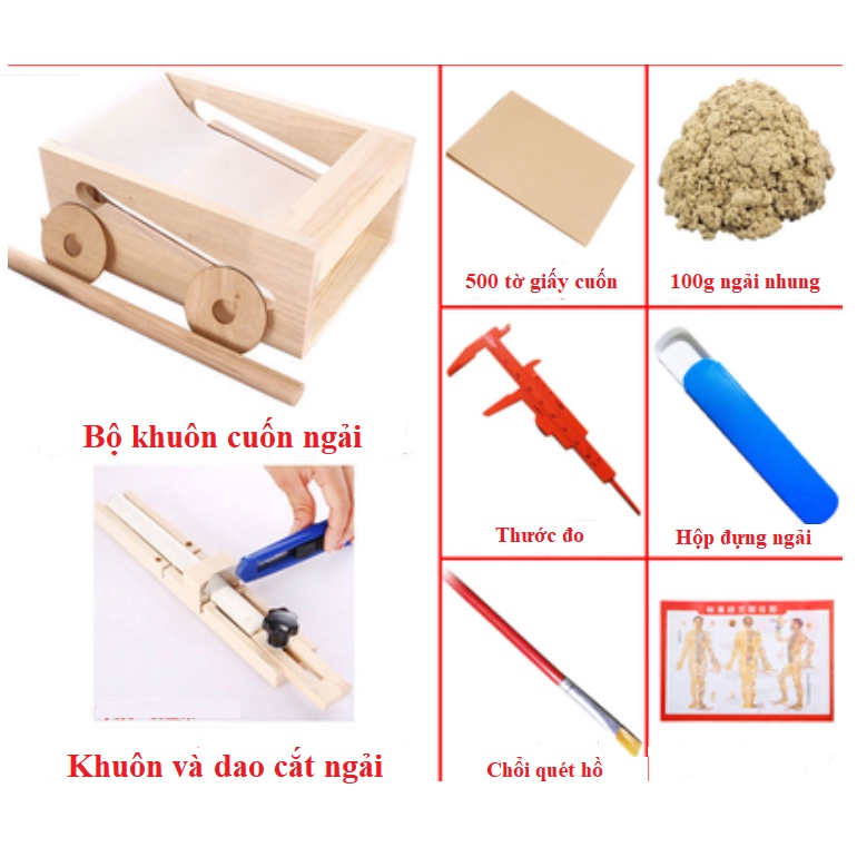 Bộ khuôn làm ngải điếu thủ công cao cấp- bản Full option- Được làm từ nguyên liệu gỗ sồi