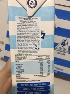 Sữa tươi Devondale thùng 6 hộp 2 lít