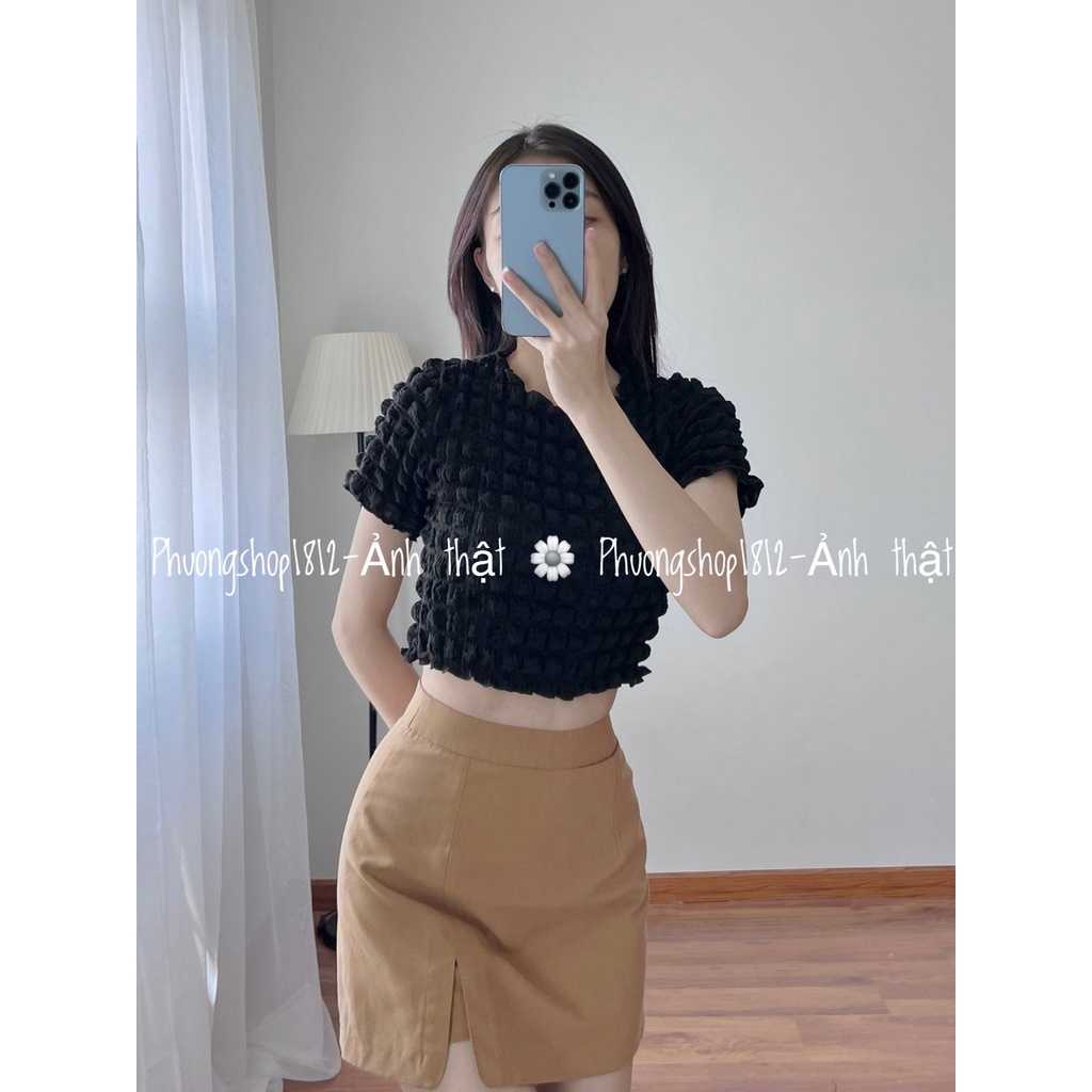 Áo xốp Kiểu Nhìu Màu Nữ Thêm phần Dễ Thương _[ Ảnh Thật ] phuongshop1812