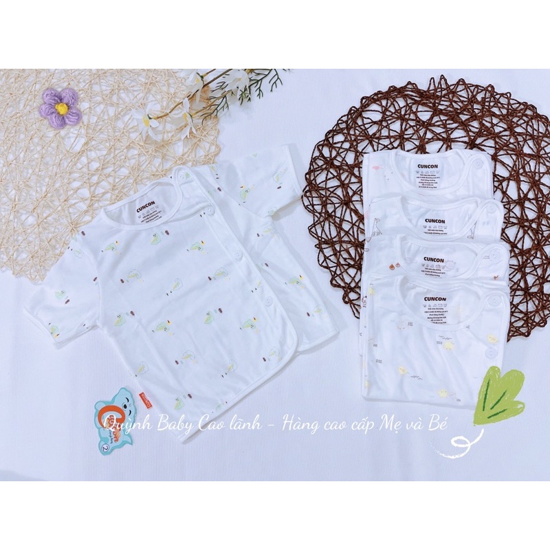 Áo sơ sinh dài tay/ ngắn tay cài bác sĩ hiệu Cún Con 100% cotton