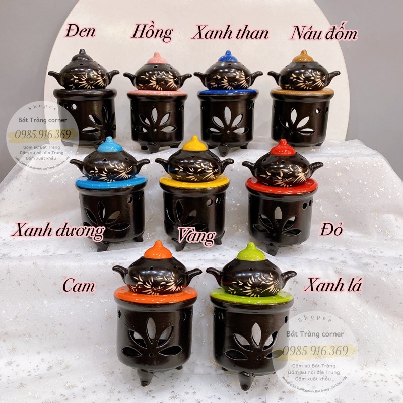 Bếp đốt bồ kết dáng ấm nhỏ xinh, đèn xông tinh dầu thảo dược, vỏ cam sả gừng