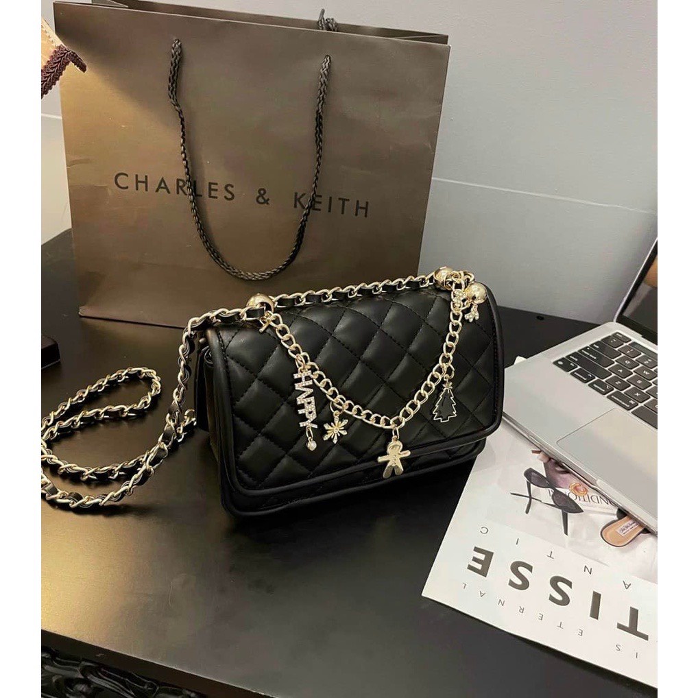 Túi cnk charm xích đeo chéo nữ thời trang giá rẻ đẹp đi chơi phong cách hàn quốc dễ thương cute DC277