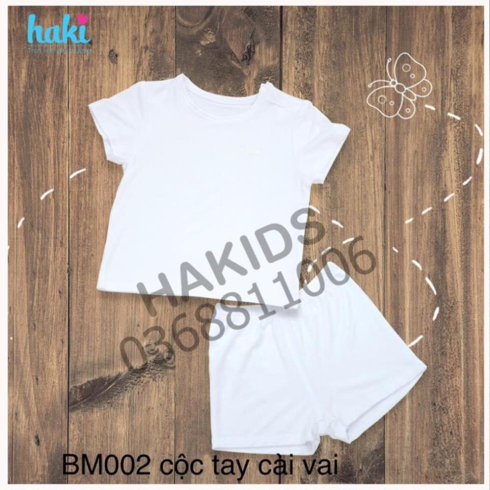 HAKIDS  [] Bộ cộc tay cài vai vải sồi siêu mềm mịn HAKI - Modal BM002