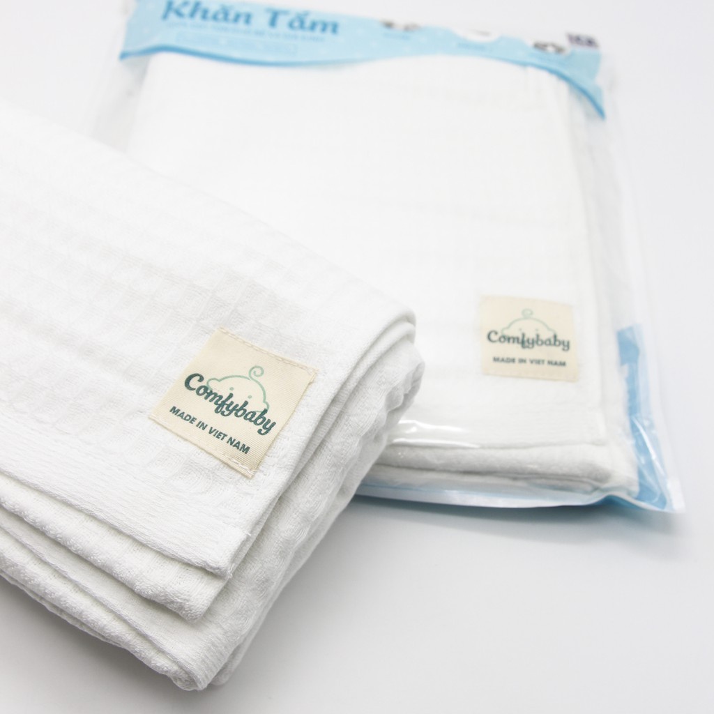 Khăn tắm cho bé Comfybaby 100% cotton - phù hợp sử dụng như chăn đắp, quấn ủ bé Made in Việt Nam