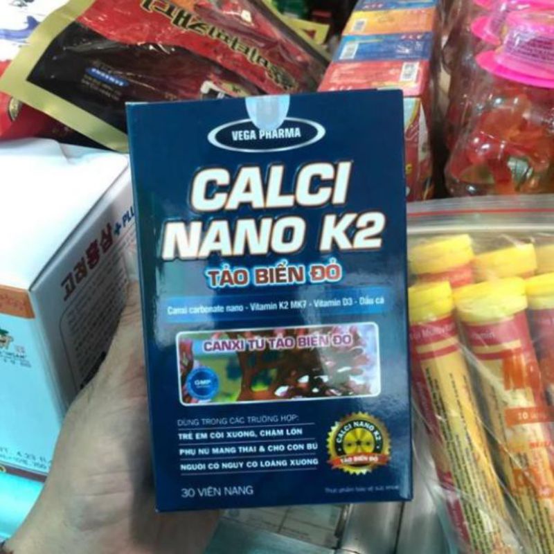 Viên uống calci nano K2 Tảo biển đỏ bổ sung canxi chống còi xương