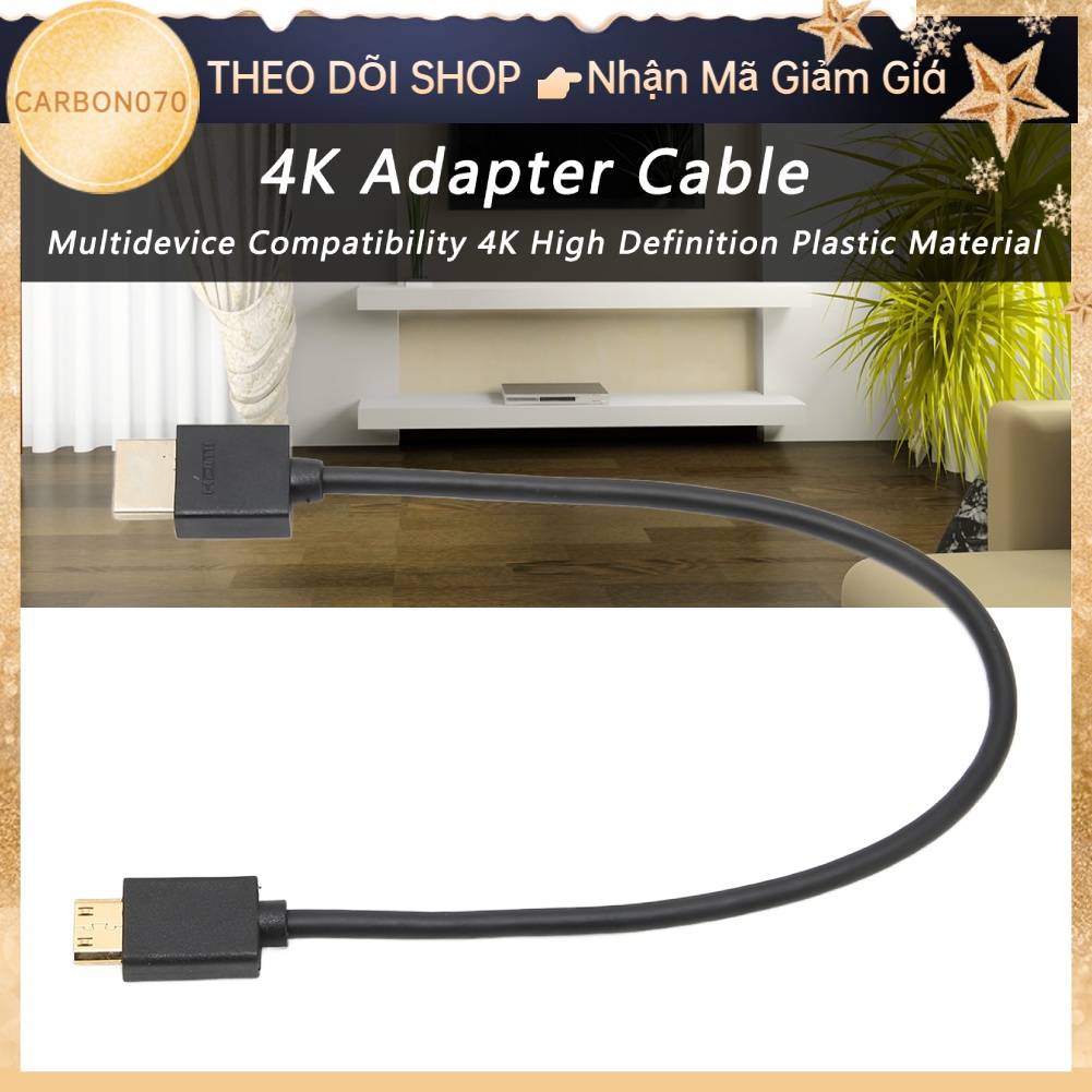 Hàng HOT Cáp chuyển Mini HD 4K Khả năng tương thích đa thiết bị di động nhẹ【Carbon070】
