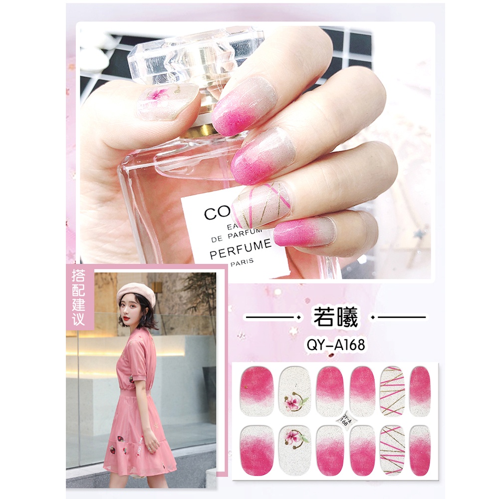 Set 14 miếng dán móng SANIYE QY19 chống nước họa tiết hoạt hình 22 kiểu lựa chọn dễ dàng tháo rời