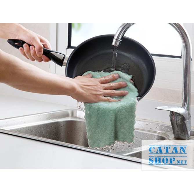 Combo 10 Chiếc Khăn Lau Chén Bát Đa Năng, Khăn lau chùi nhà bếp sạch mượt dễ giặt sạch, thấm hút cực tốt