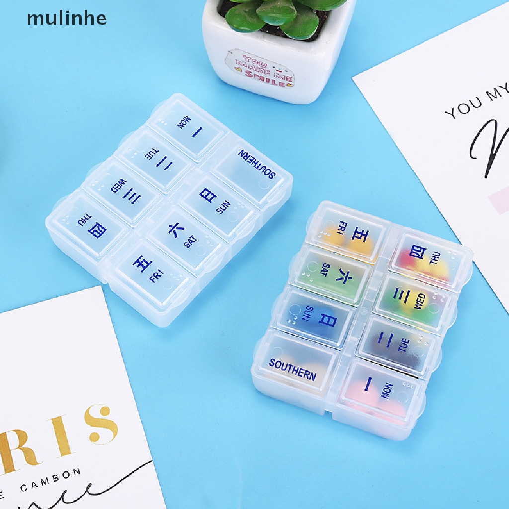 Hộp Đựng Thuốc Viên 7 Ngày 8 Ngăn Nhỏ Gọn Tiện Dụng