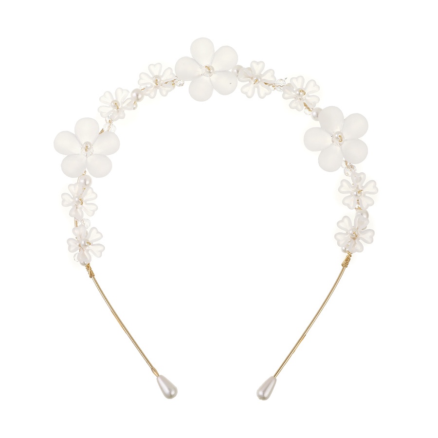 Băng Đô Cài Tóc Đính Hạt Ngọc Trai Hình Bông Hoa Phong Cách Hàn Quốc Dành Cho Nữ