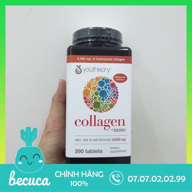 [Hàng có sẵn - Date xa] Viên uống đẹp da COLLAGEN YOUTHEORY  390 Viên - Mỹ