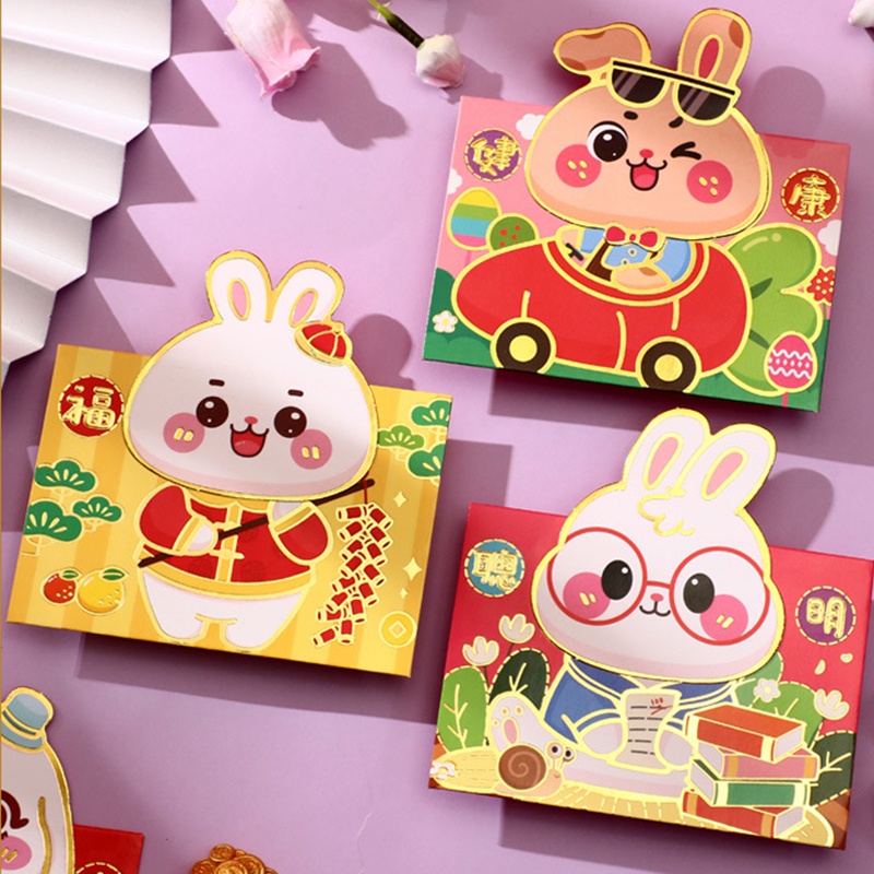 [Năm Mới 2023] Set 6 Bao Lì Xì Gài Đỏ Gói Quà Lễ Hội CNY Angpao