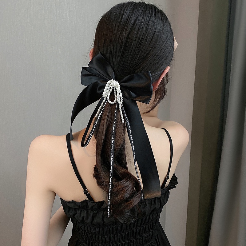 Trâm Cài Tóc Nơ Tua Rua Đính Ngọc Trai Nhân Tạo Phong Cách Trung Hoa