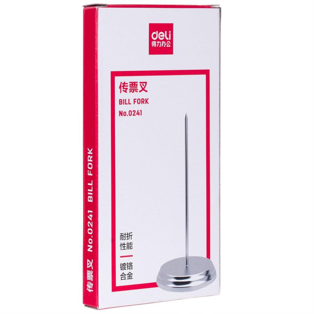Cắm hoá đơn Deli - đế kim loại - hợp kim mạ crôm - màu bạc - 1 cái - E0241