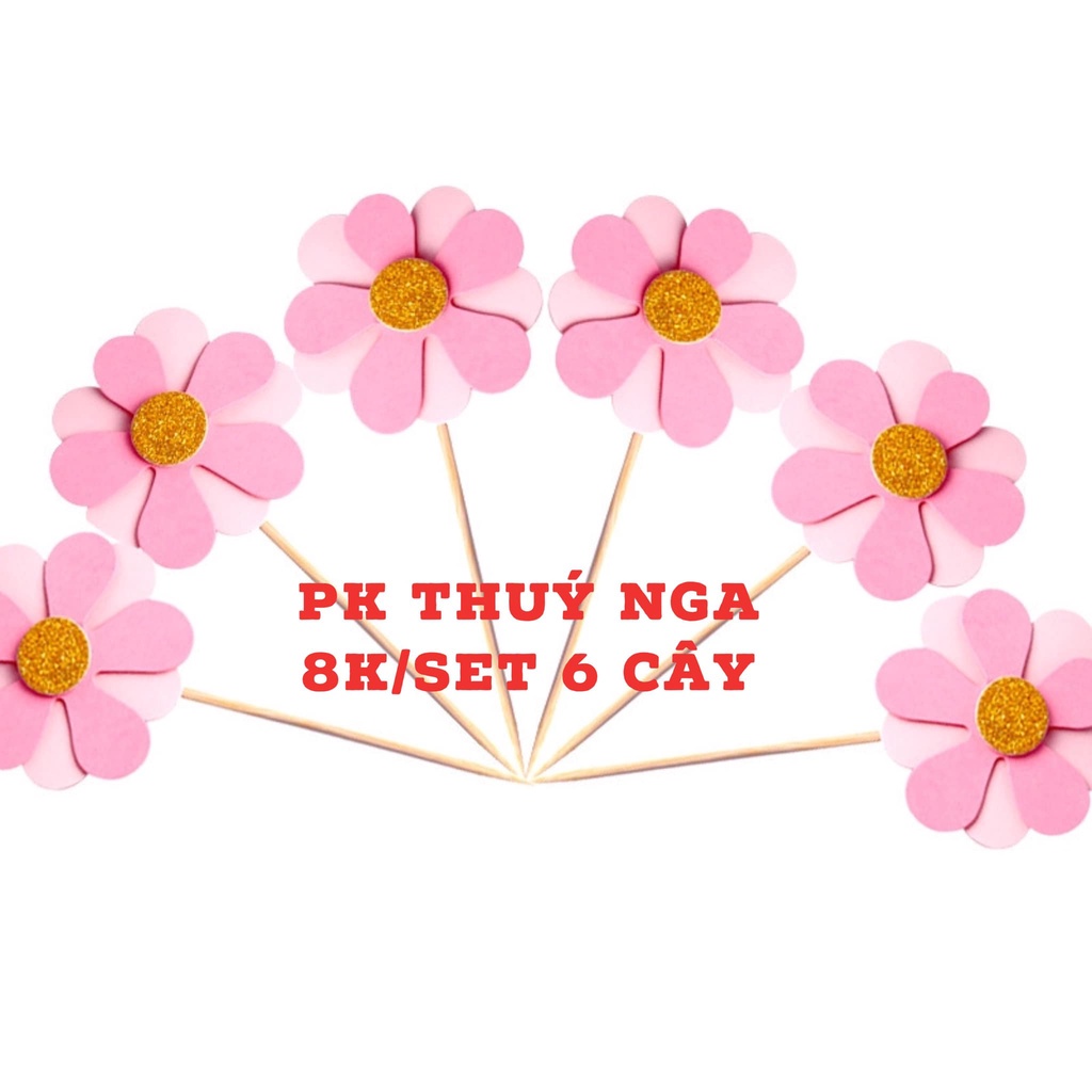 5 set cắm 6 hoa giấy sắc màu