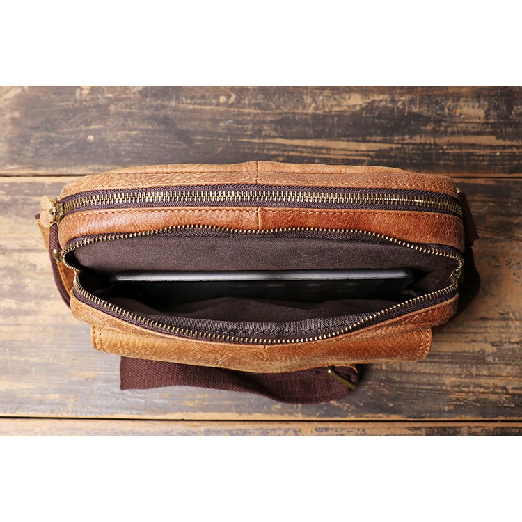 Túi Đeo Chéo Da Bò Dáng Ngang Túi Hộp Cá Tính