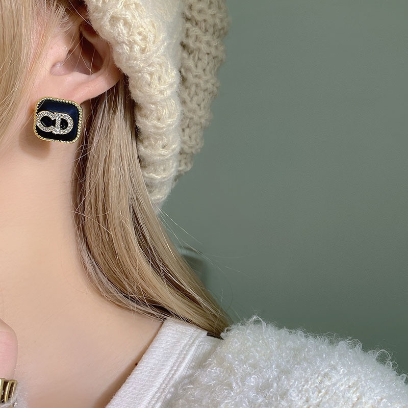 Bông Tai Mạ Bạc 925 Hình Vuông Đơn Giản 2022 CD