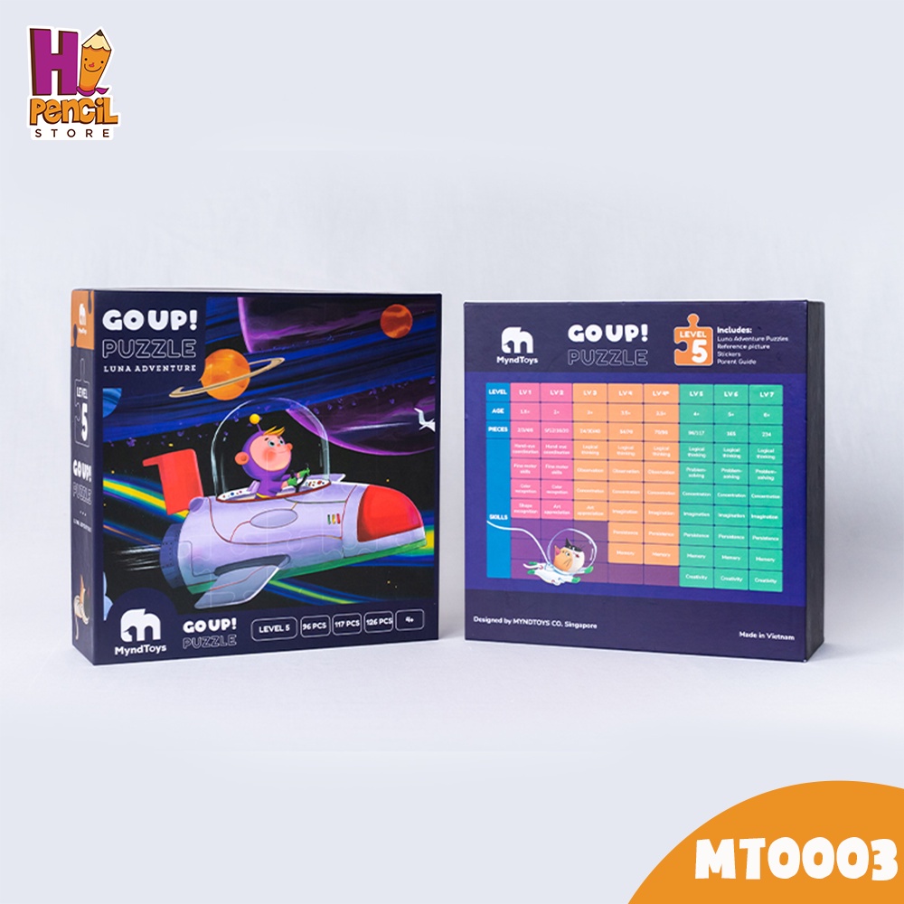 Đồ chơi xếp hình MyndToys du hành vũ trụ Go up Puzzle Level 5 Luna Adventure cho bé trên 4 tuổi