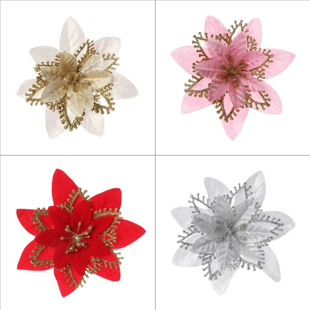 KUNHEV Set 5 Phụ Kiện Trang Trí Giáng Sinh / Tiệc Cưới Lấp Lánh 13cm DIY