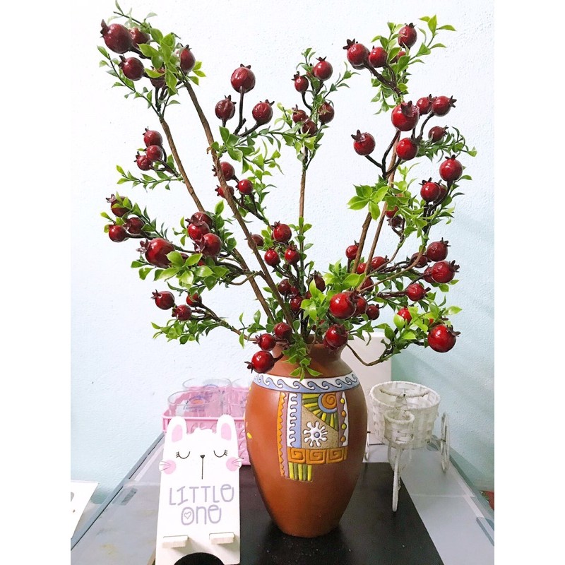 👉 Cành Quả Lựu Phú Quý Tài Lộc Trang Trí Dài 60cm