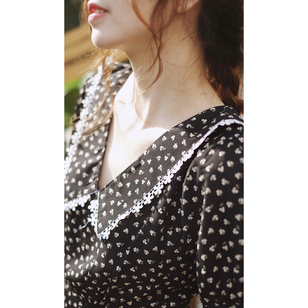 Đầm Lụa hàn cổ Ren, Vải Mịn Mát + Đi làm + Dự tiệc + Sang trọng + Nữ tính [ Eden Dress] | BigBuy360 - bigbuy360.vn