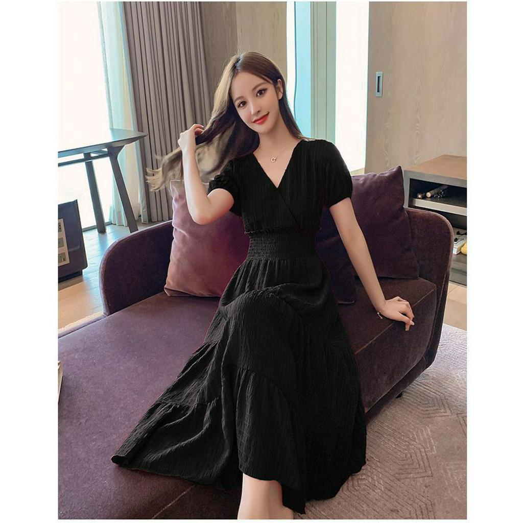 [HCM] Đầm 3 tầng nhún eo thanh lịch D079 - Lady Fashion - Khánh Linh Style