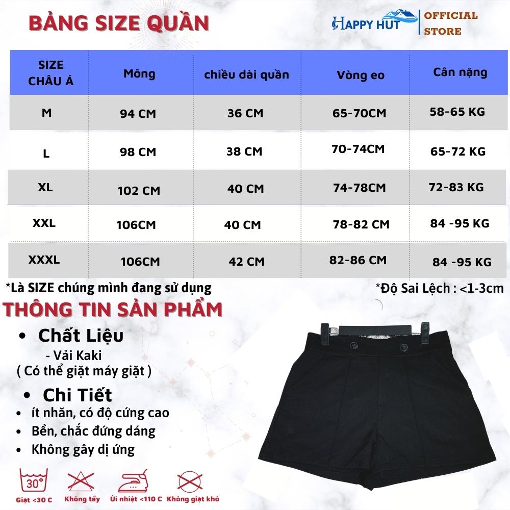 Quần short nữ bigsize ống rộng màu đen mặc ở nhà đi chơi phong cách trẻ trung cá tính có size (58-95kg) HAPPY HUT Q02 | BigBuy360 - bigbuy360.vn