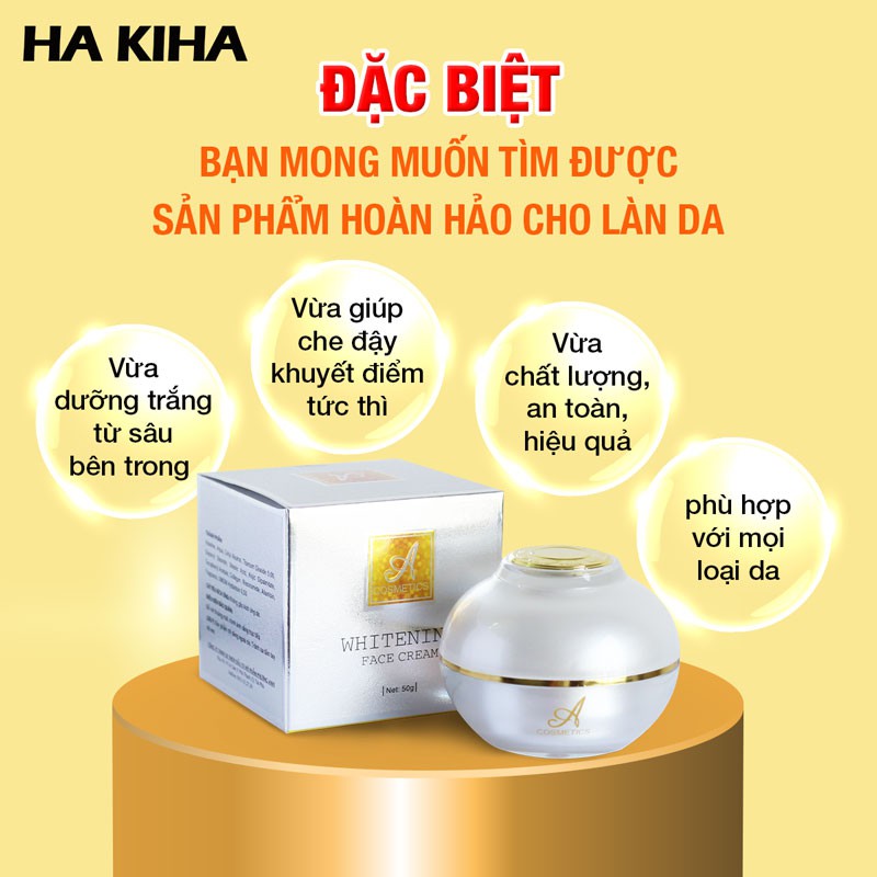 Kem Face Pháp A Cosmetics dưỡng trắng da mặt cấp ẩm tăng sinh collagen x3 hỗ trợ trị mụn phục hồi tái tạo da HAKIHA | BigBuy360 - bigbuy360.vn