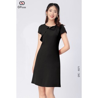 Đầm tay cộc dáng suông cổ tròn G9moza, chất thô hàn thoáng mát 9371 - 1