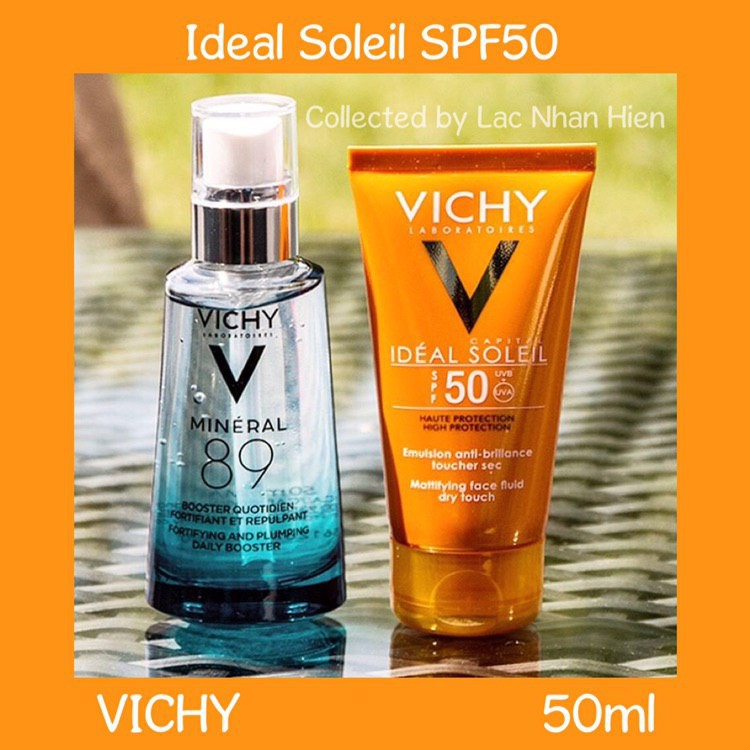 KEM CHỐNG NẮNG VICHY KIỀM DẦU ❤ VICHY IDEAL SOLEIL MATTIFYING FACE FLUID DRY TOUCH SPF50
