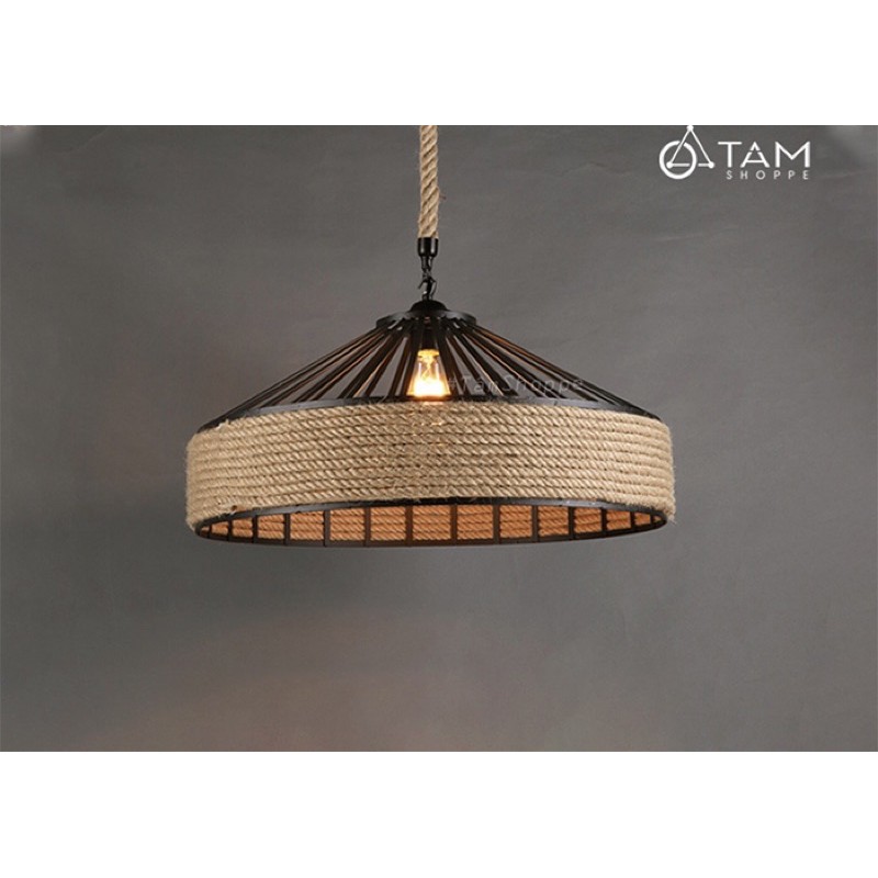 4 đèn thả quấn thừng + 2 đèn tường