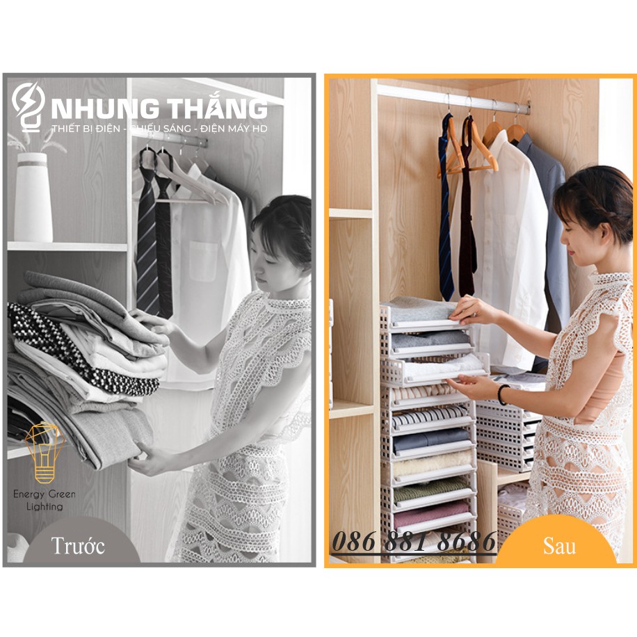 Combo Khay Xếp Quần Áo Kiểu Trượt - Sắp Xếp Gọn Gàng , Ngăn Nắp - Không Chiếm Nhiều Diện Tích Trong Nhà