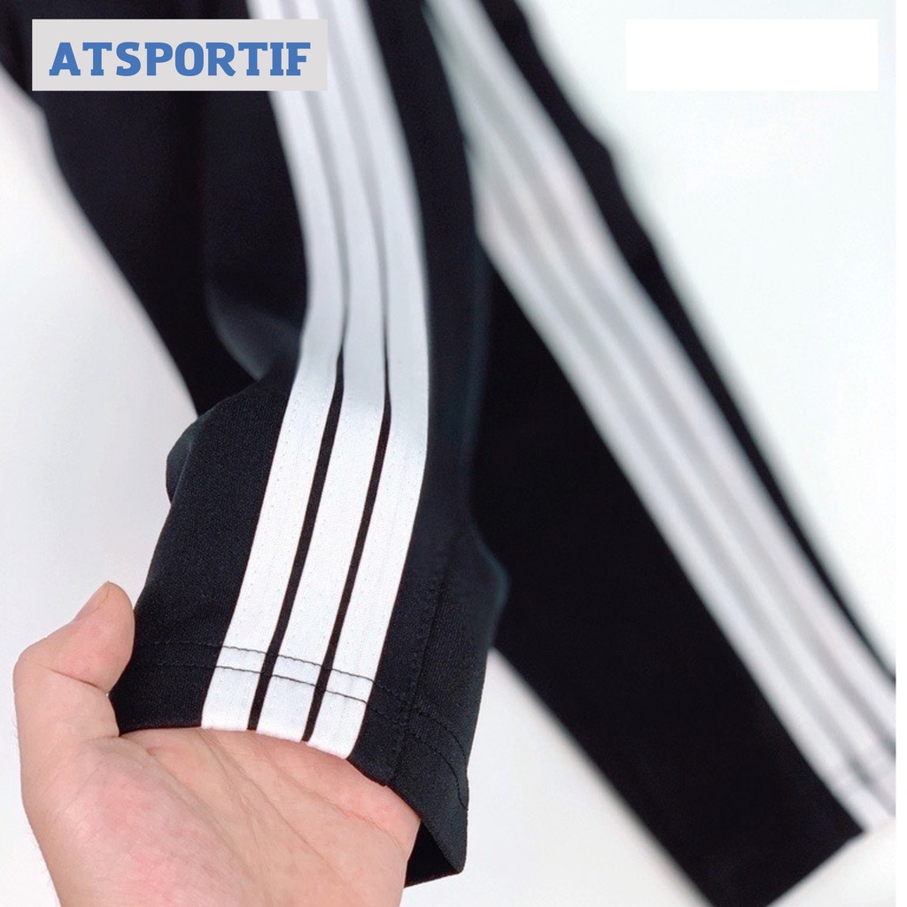 Quần Dài Thể Thao Nam ba Sọc Trắng Vải Nỉ Co Giãn