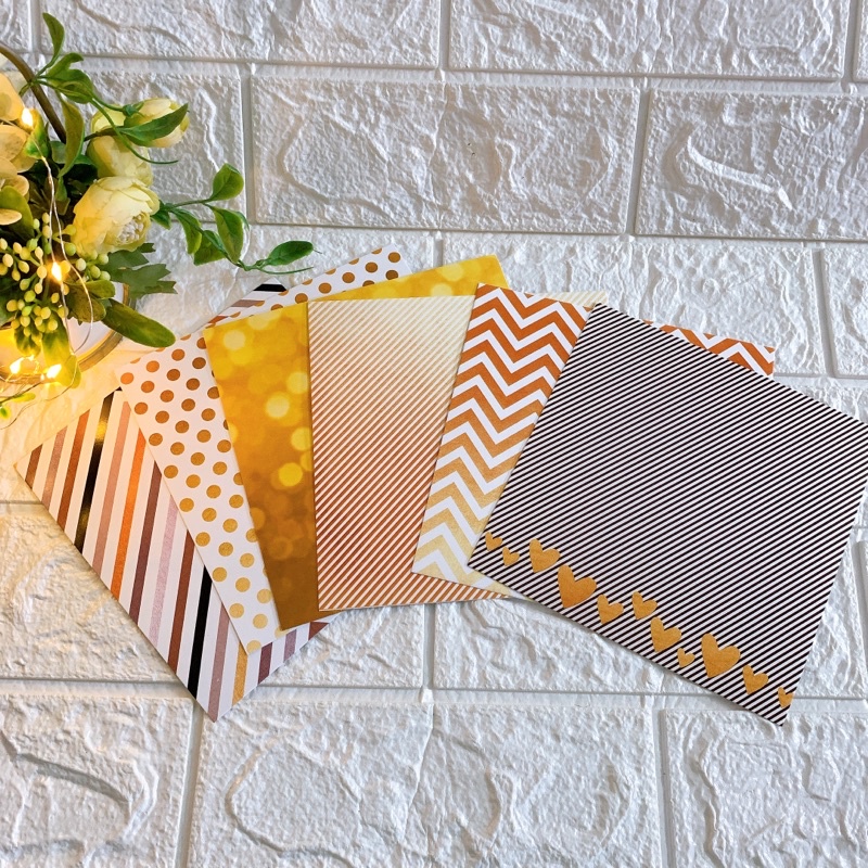 Giấy nền hoạ tiết định lượng 250gsm combo 6 tờ size 15cmx15cm giấy màu