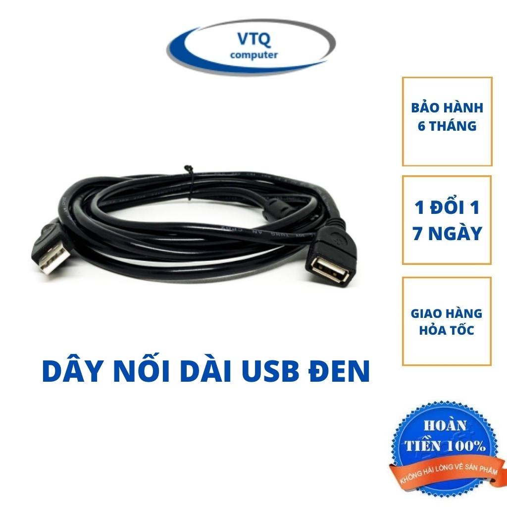 Dây cáp nối dài USB 1.5m, 3m, 5m đen chống nhiễu hàng chất lượng.shopphukienvtq